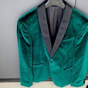 S.P.O mens green velvet tuxedo jacket 52